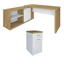 Conjunto Escritório Home Office: Mesa 6135 + Gaveteiro 6096 Conjunto Escritório Home Office: Mesa 6135 + Gaveteiro 6096