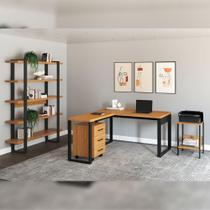 Conjunto Escritório Industrial 4 Peças Dalla Costa 100% MDF