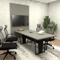 Conjunto Escritório Mesa 2m Caixa Tomada e Painel TV CSP F5 Conjunto Escritório Mesa 2m Caixa Tomada e Painel TV CSP F5