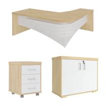 Conjunto Escritório: Mesa 6208+ Balcão 6200+ Gaveteiro 6203