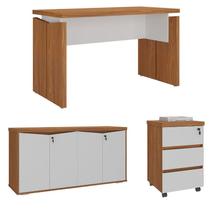 Conjunto Escritório: Mesa 6298+ Balcão 6292+ Gaveteiro 6296