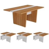 Conjunto Escritório: Mesa Reunião 6375 + 3 Módulos 6377