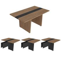 Conjunto Escritório: Mesa Reunião 6376 + 3 Módulos 6378