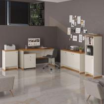 Conjunto Escritório Office Escrivaninha Balcões Gaveteiro Berlin - ViaNossa