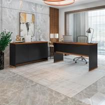 Conjunto Escritório Office Mesa Escrivaninha e Buffet Balcão Aparador Moscou Via Nossa Conjunto Escritório Office Mesa Escrivaninha e Buffet Balcão Aparador Moscou Via Nossa