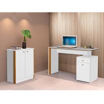 Conjunto Escrivaninha Balcão Office Multiuso Branco Freijó Conjunto Escrivaninha Balcão Office Multiuso Branco Freijó