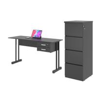 Conjunto Escrivaninha e Gaveteiro Larissa Preto Onix