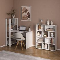Conjunto Escrivaninha Match e Estante Book com Diversos Nichos