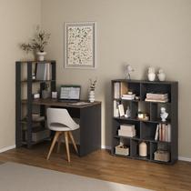 Conjunto Escrivaninha Match e Estante Book com Diversos Nichos