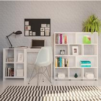 Conjunto Escrivaninha Matrix e Estante Book com Diversos Nichos Conjunto Escrivaninha Matrix e Estante Book com Diversos Nichos