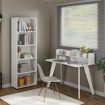 Conjunto Escrivaninha Sofia e Estante com Diversos Nicho Multy Branco Conjunto Escrivaninha Sofia e Estante com Diversos Nicho Multy Branco