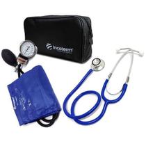 Conjunto Esfigmomanômetro e Estetoscópio Duplo C100 Azul Incoterm