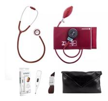 Conjunto Esfigmomanometro Esteto Bic + Garrote + Termometro