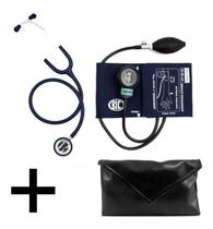 Conjunto Esfigmomanômetro + Estetoscópio AZUL Garantia BIC