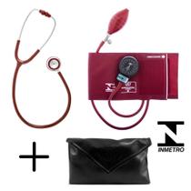 Conjunto Esfigmomanômetro + Estetoscópio VINHO Garantia BIC