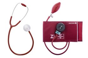 Conjunto Esfigmomanômetro + Estetoscópio Vinho Garantia BIC - BIC - Best in Care