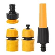 Conjunto Esguicho Bico Engate Rápido 4 Peças Verde / Amarelo Conjunto Esguicho Bico Engate Rápido 4 Peças Verde / Amarelo