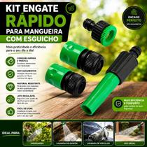 Conjunto Esguicho Kit Bico Engate Rápido 4 Peças Cor Verde Conjunto Esguicho Kit Bico Engate Rápido 4 Peças Cor Verde