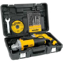 Conjunto Esmerilhadeira e Furadeira 127V Vonder EFV 751 com Brocas e Discos Conjunto Esmerilhadeira e Furadeira 127V Vonder EFV 751 com Brocas e Discos