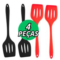 Conjunto Espatula Vazada De Silicone Para Cozinha Air Fryer Lanchonete Fritura Grelhados Conjunto Espatula Vazada De Silicone Para Cozinha Air Fryer Lanchonete Fritura Grelhados