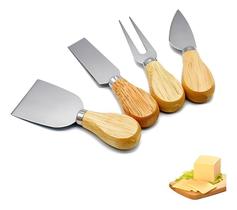 Conjunto Espátulas Cortador Queijo Kit Facas 4 Pçs