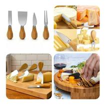 Conjunto Espátulas Jogo 4 Pçs P/ Cortar Queijos petiscos Conjunto Espátulas Jogo 4 Pçs P/ Cortar Queijos petiscos
