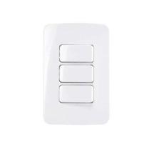 Conjunto espelho 3 interruptores simples 10a-250v 4x2 branco b3 margirius