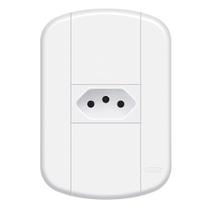 Conjunto Espelho 4x2 com 1 Tomada 10A 250V~ Horizontal Linha Blanc Fame 3913