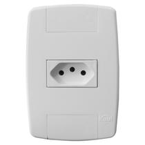 Conjunto Espelho 4x2 com 1 Tomada 10A 250V~ Vertical Linha LEV Ilumi - 87140 Conjunto Espelho 4x2 com 1 Tomada 10A 250V~ Vertical Linha LEV Ilumi - 87140