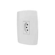 Conjunto Espelho 4x2 com 1 Tomada 10A 250V~ Vertical Linha Slim Ilumi - 80140