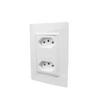 Conjunto Espelho Monobloco 4x2 2 Tomadas Separadas 10A 250V Com Suporte Linha Vivaz - Ilumi - 78120