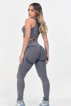 Conjunto Esportiva Calça Leg Feminina Cintura Alta Elástica Secagem Rápida Conjunto Esportiva Calça Leg Feminina Cintura Alta Elástica Secagem Rápida