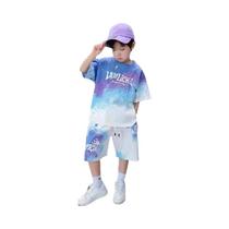 Conjunto Esportivo Casual De Verão Para Meninos, Camiseta Gradiente E Shorts, 2 Peças, Roupa Solta