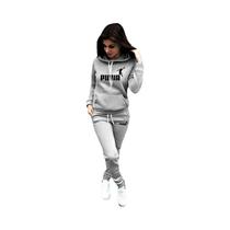 Conjunto Esportivo Casual Feminino De Outono Inverno: Moletom Com Capuz E Calça Jogger Confortável Conjunto Esportivo Casual Feminino De Outono Inverno: Moletom Com Capuz E Calça Jogger Confortável