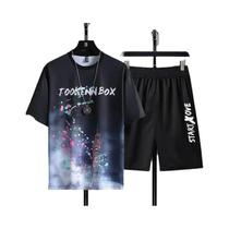 Conjunto Esportivo Casual Masculino De Verão Com Secagem Rápida E Respirável, Camiseta De Manga