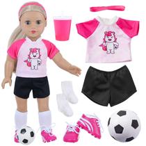 Conjunto esportivo de futebol para bonecas 18INDC de 7 peças e 18"