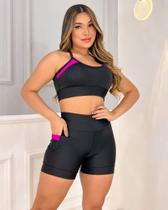 Conjunto esportivo feminino Fitness academia. Look Linda - Moreir Closet