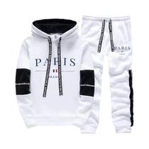 Conjunto Esportivo Masculino Com Capuz, Casual Para Atividades Ao Ar Livre, Moletom E Calças