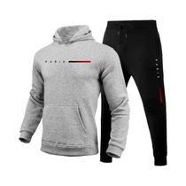 Conjunto Esportivo Masculino Confortável Com Capuz, Calças De Moletom, Moda Para Corrida E