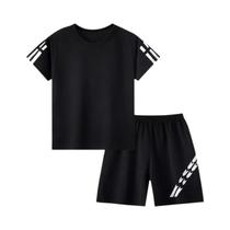 Conjunto Esportivo Masculino De Secagem Rápida Em Cores Sólidas Com Camiseta De Manga Curta E
