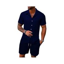 Conjunto Esportivo Urbano Casual Masculino De Verão Com Camisa Polo De Manga Curta