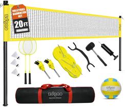 Conjunto Esportivo Zdgao Rede de Vôlei e Badminton com 6 Postes e Rede de 6 m Conjunto Esportivo Zdgao Rede de Vôlei e Badminton com 6 Postes e Rede de 6 m