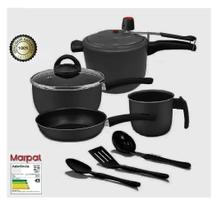 Conjunto essencial preto com panela de pressão Conjunto essencial preto com panela de pressão