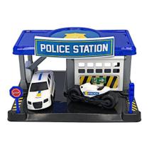 Conjunto - Estacao Policial - Play City - Com Carro e Moto - 579 BSTOYS - Bs Toys