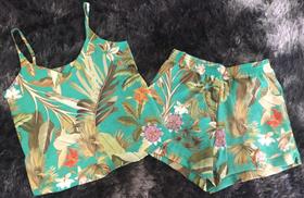 Conjunto estampa digital blusa alça tam. m verde Conjunto estampa digital blusa alça tam. m verde