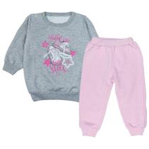 Conjunto estampa star para bebê moletom 2 pçs mescla