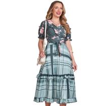 Conjunto estampa xadrez exclusiva fascinius