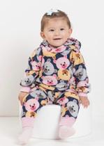Conjunto Estampado Bebê Menina Pelo Inverno Capuz Lessa 9018