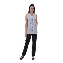 Conjunto Estampado de Calça e Colete em Algodão para Doméstica, Copeira, Faxineira, Arrumadeira