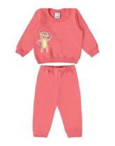 Conjunto Estampado Moletom Malwee Kids Infantil Menina Inverno -CORAL-Tamanho P